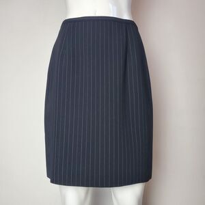 Vintage 90s Ann Taylor Loft Black Pinstripe Mini Skirt
